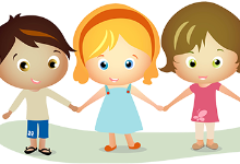 Kids holding hand clip art