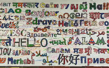 Hello in 40 languages poster