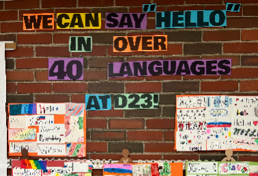 Poster display of 40 languages