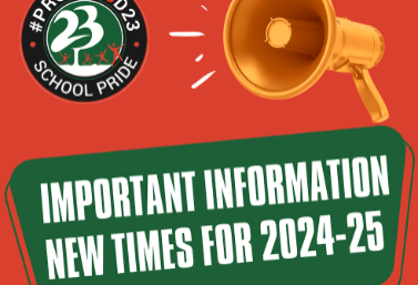 New Start/End times for D23 Schools in 2024