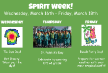 Spirit Week- March 16-18th