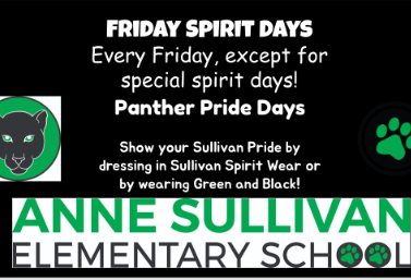 Sign for wearing Sullivan Spirit wear or green and black on Fridays