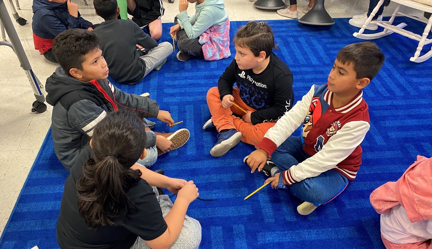 Ms. Slowik&#39;s students having a group discussion